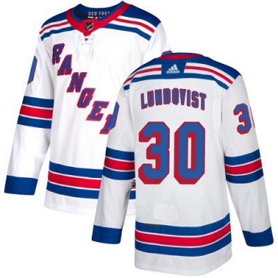 Adidas New York Rangers #30 Henrik Lundqvist White Road Authentic Stitched NHL Jersey